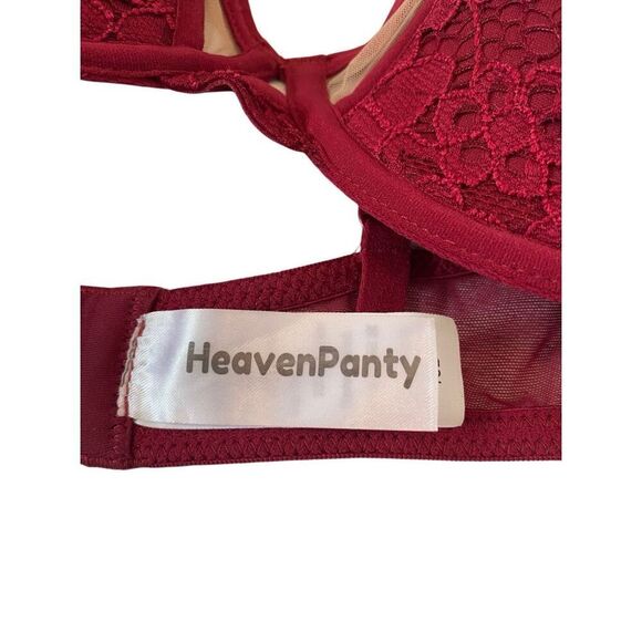 Cutout Balconette 34A Push Up Bra Lace Floral Sexy Coquette Sheer - Picture 7 of 9